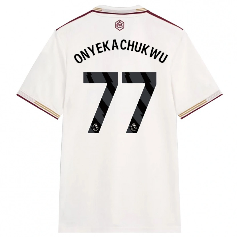 DanxenキッズSamuel Onyekachukwu#77オフホワイト バーガンディサードユニフォームシャツ2025/26ジャージーユニフォーム