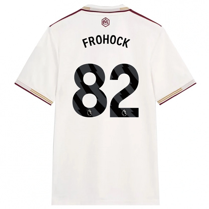 DanxenキッズMarley Frohock#82オフホワイト バーガンディサードユニフォームシャツ2025/26ジャージーユニフォーム