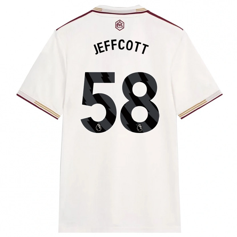 Danxenキッズヘンリージェフコット#58オフホワイト バーガンディサードユニフォームシャツ2025/26ジャージーユニフォーム