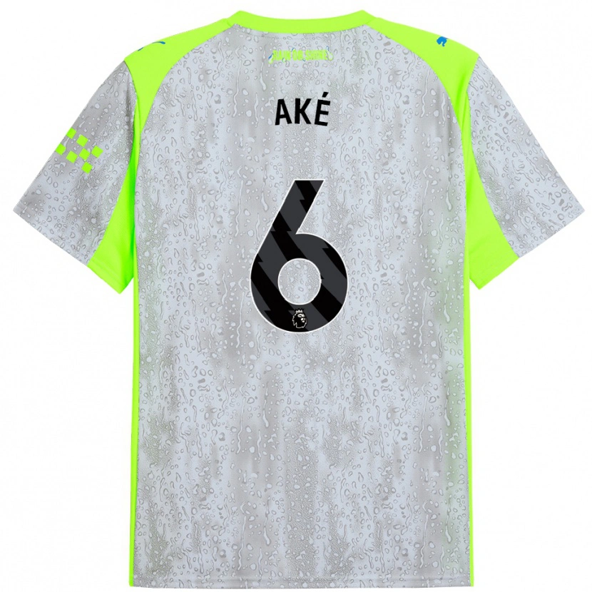 Danxenキッズナタン・アケ#6グレー イエローサードユニフォームシャツ2025/26ジャージーユニフォーム