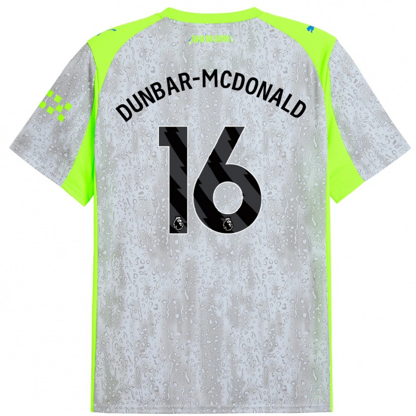 Danxenキッズクリスチャン・ダンバー・マクドナルド#16グレー イエローサードユニフォームシャツ2025/26ジャージーユニフォーム