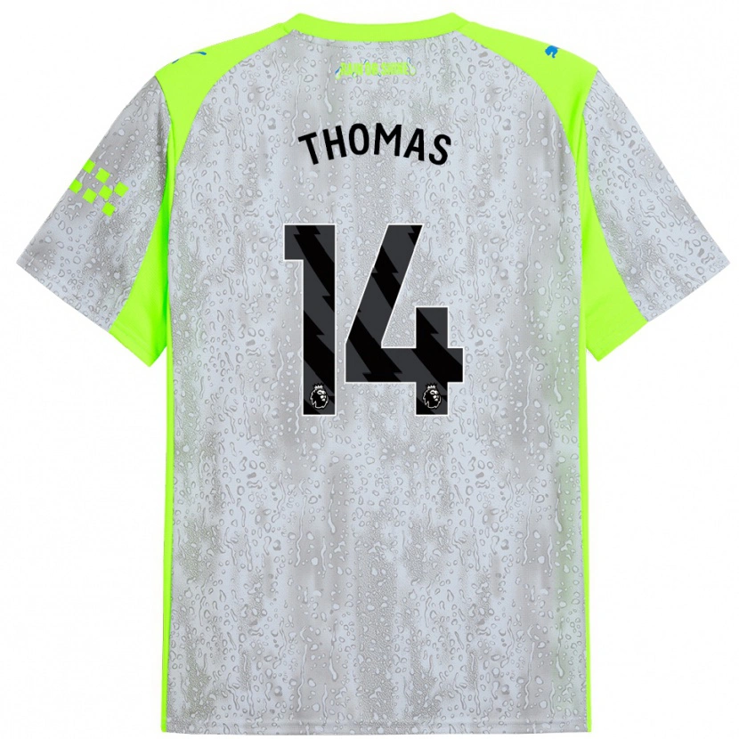 DanxenキッズRhys Thomas#14グレー イエローサードユニフォームシャツ2025/26ジャージーユニフォーム