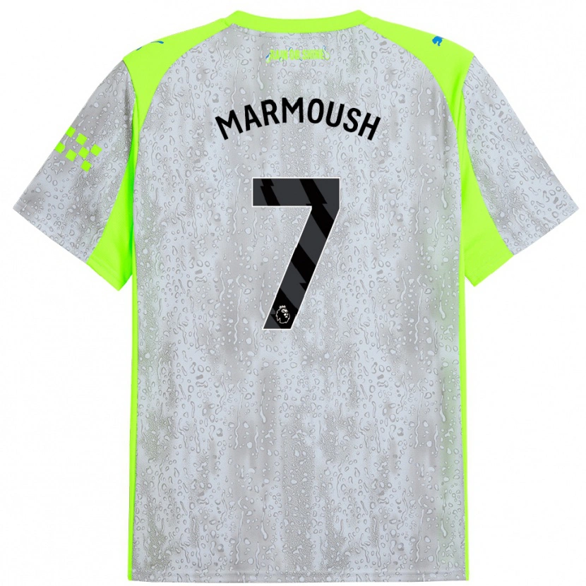 Danxenキッズオマル・マーモウシュ#7グレー イエローサードユニフォームシャツ2025/26ジャージーユニフォーム