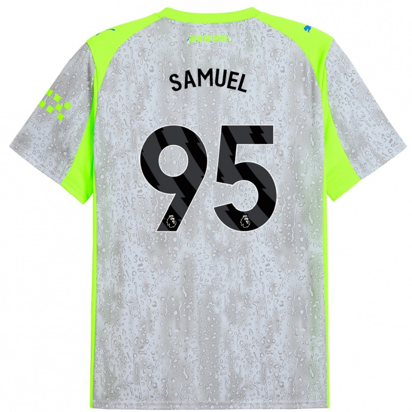 Danxenキッズラカイル・サミュエル#95グレー イエローサードユニフォームシャツ2025/26ジャージーユニフォーム