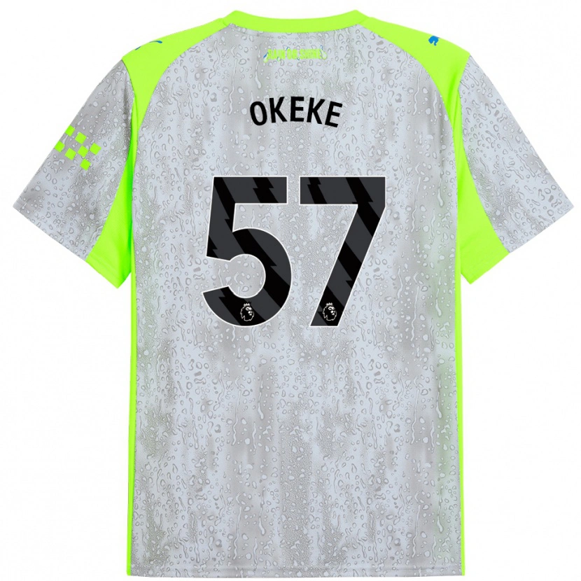 Danxenキッズマイケル・オケケ#57グレー イエローサードユニフォームシャツ2025/26ジャージーユニフォーム