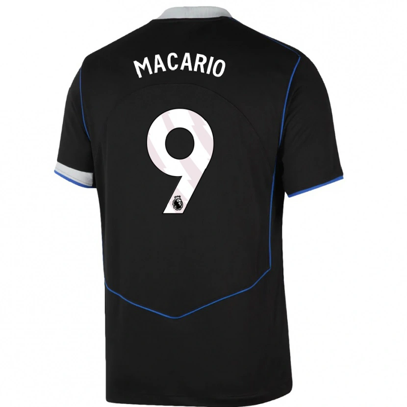 Danxenキッズカタリナ・マカリオ#9ブラック ブルー シルバーサードユニフォームシャツ2025/26ジャージーユニフォーム