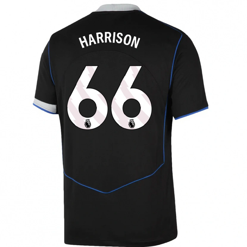 Danxenキッズオリー・ハリソン#66ブラック ブルー シルバーサードユニフォームシャツ2025/26ジャージーユニフォーム