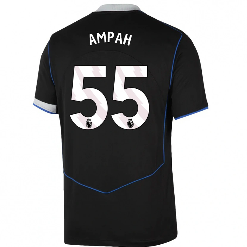 Danxenキッズアトアンパ#55ブラック ブルー シルバーサードユニフォームシャツ2025/26ジャージーユニフォーム