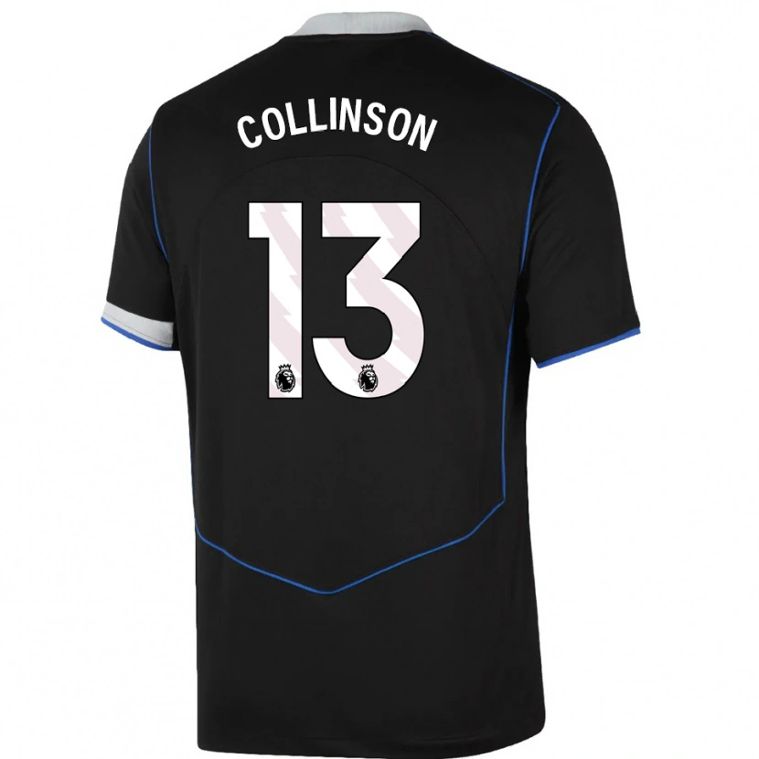 DanxenキッズIsaac Collinson#13ブラック ブルー シルバーサードユニフォームシャツ2025/26ジャージーユニフォーム