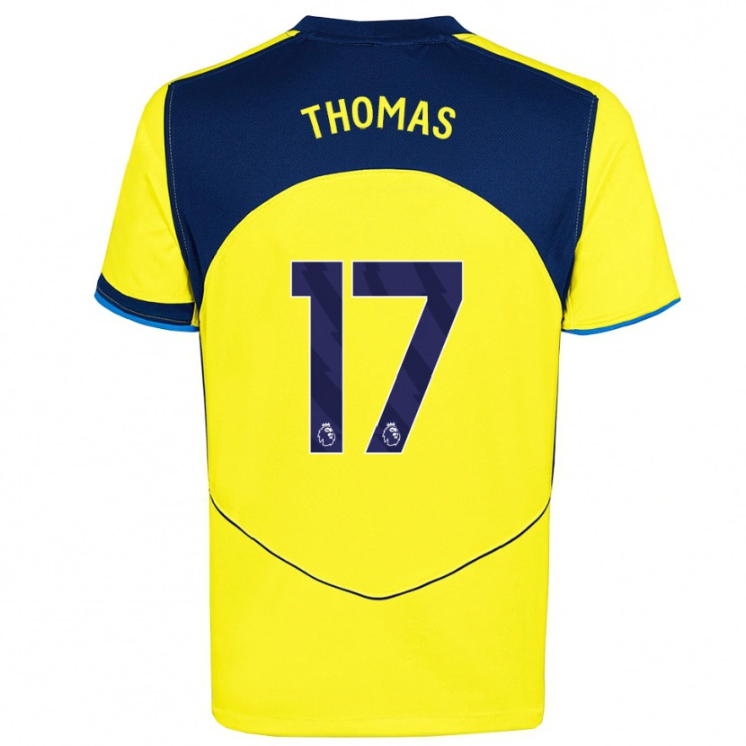 DanxenキッズMartha Thomas#17イエロー ネイビーサードユニフォームシャツ2025/26ジャージーユニフォーム