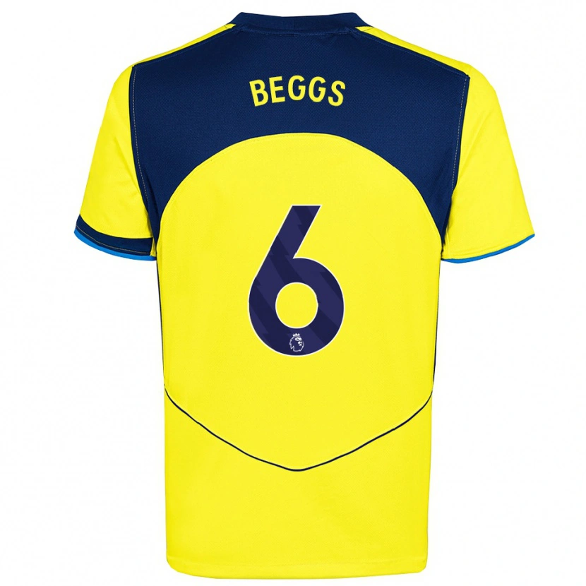 DanxenキッズJamel Beggs#6イエロー ネイビーサードユニフォームシャツ2025/26ジャージーユニフォーム