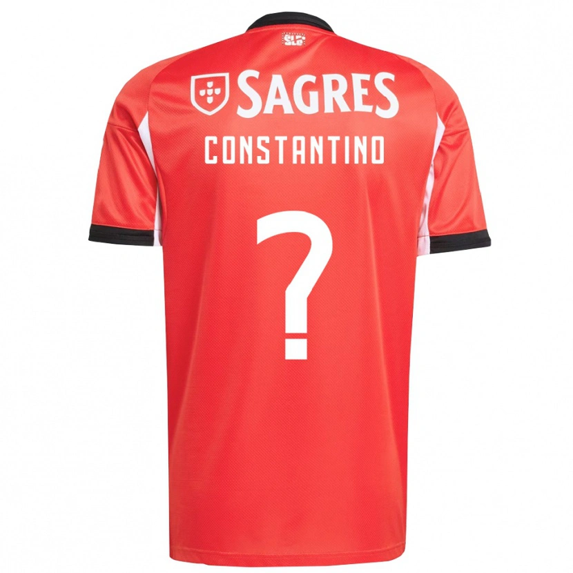 DanxenメンズSimão Constantino#0レッド ホワイトホームシャツ2025/26ジャージーユニフォーム
