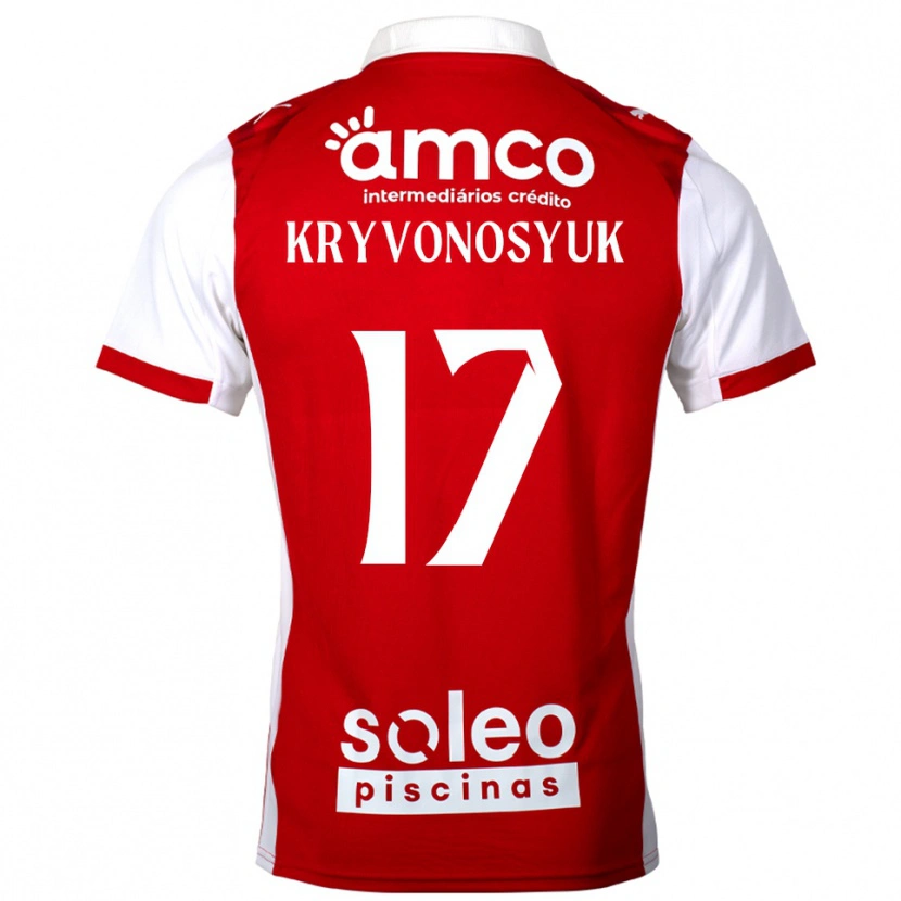 DanxenメンズLeonardo Kryvonosyuk#17レッド ホワイトホームシャツ2025/26ジャージーユニフォーム