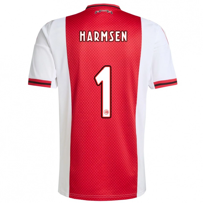 DanxenメンズTymo Harmsen#1レッド ホワイトホームシャツ2025/26ジャージーユニフォーム