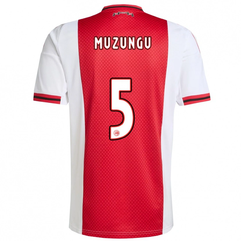 DanxenメンズMarvyn Muzungu#5レッド ホワイトホームシャツ2025/26ジャージーユニフォーム