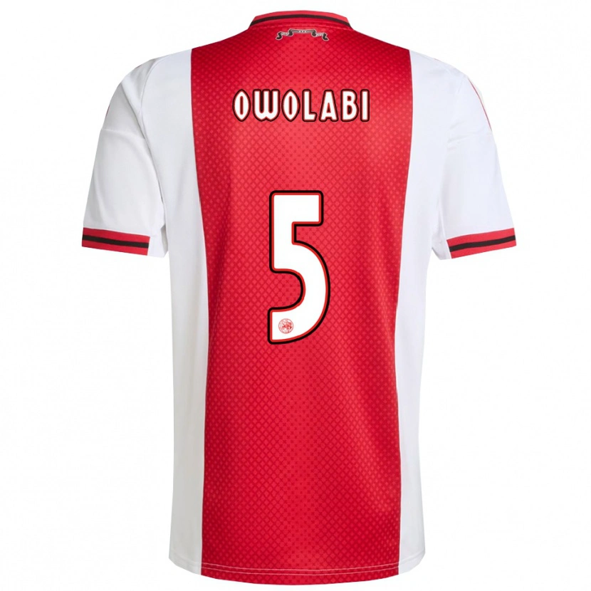 DanxenメンズEniola Owolabi#5レッド ホワイトホームシャツ2025/26ジャージーユニフォーム