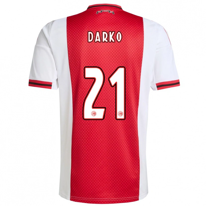 DanxenメンズDenzel Darko#21レッド ホワイトホームシャツ2025/26ジャージーユニフォーム