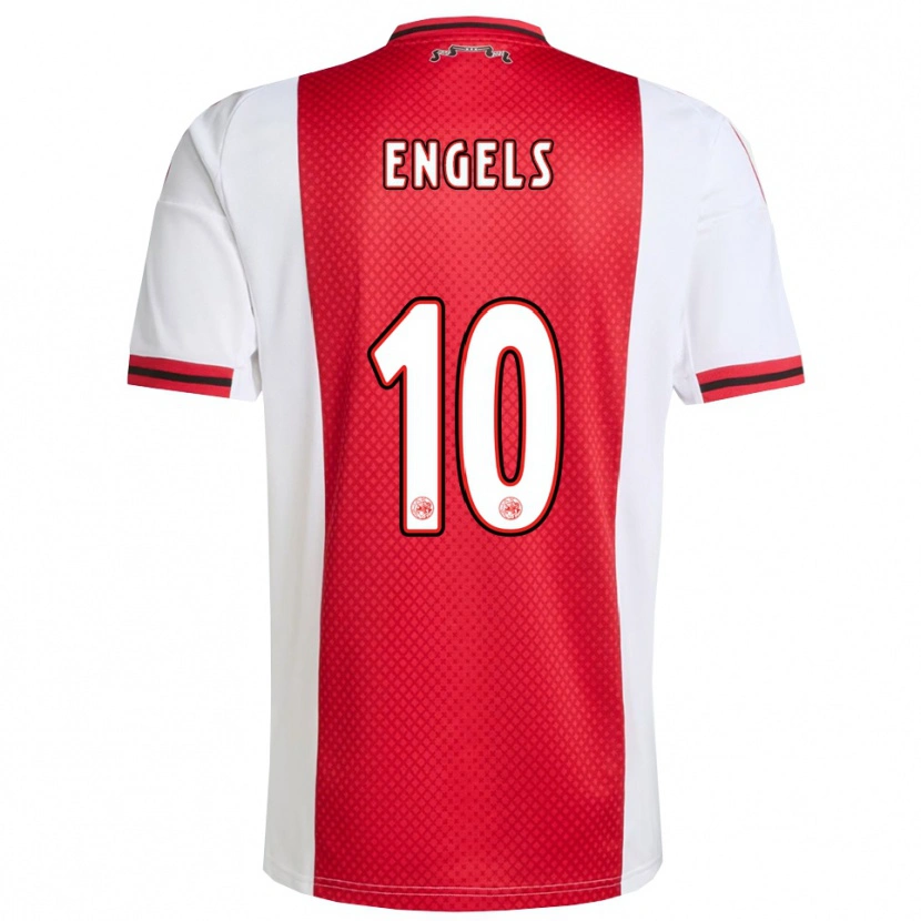 DanxenメンズChip Engels#10レッド ホワイトホームシャツ2025/26ジャージーユニフォーム