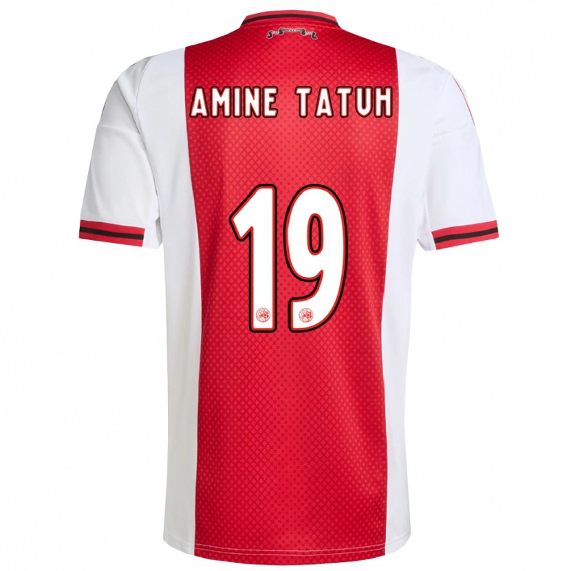 DanxenメンズMohammed Amine Tatuh#19レッド ホワイトホームシャツ2025/26ジャージーユニフォーム