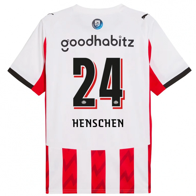 DanxenメンズEmmeke Henschen#24レッド ホワイトホームシャツ2025/26ジャージーユニフォーム