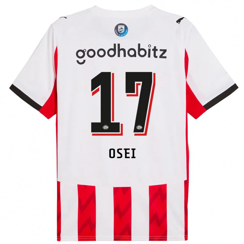 DanxenメンズMicaiah Osei#17レッド ホワイトホームシャツ2025/26ジャージーユニフォーム