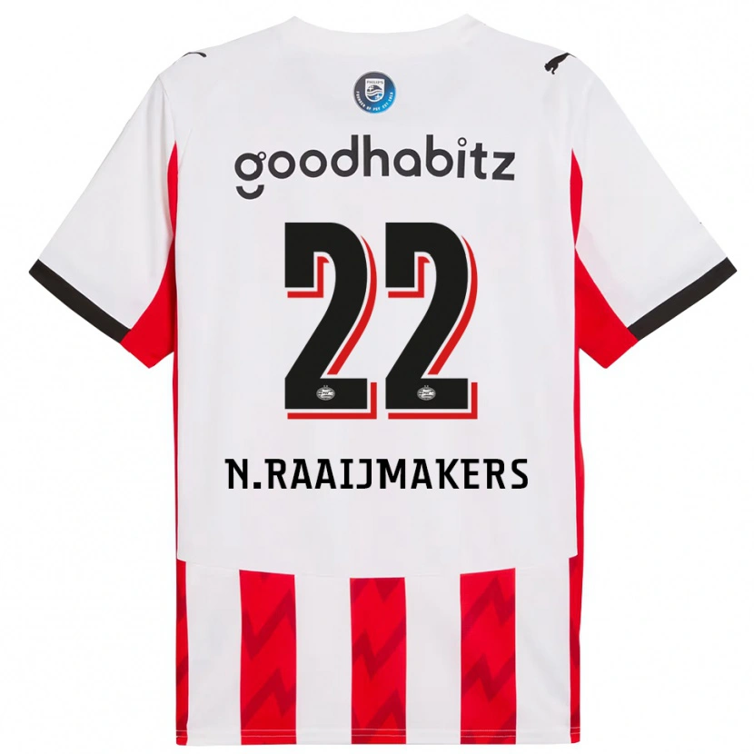DanxenメンズNiels Raaijmakers#22レッド ホワイトホームシャツ2025/26ジャージーユニフォーム