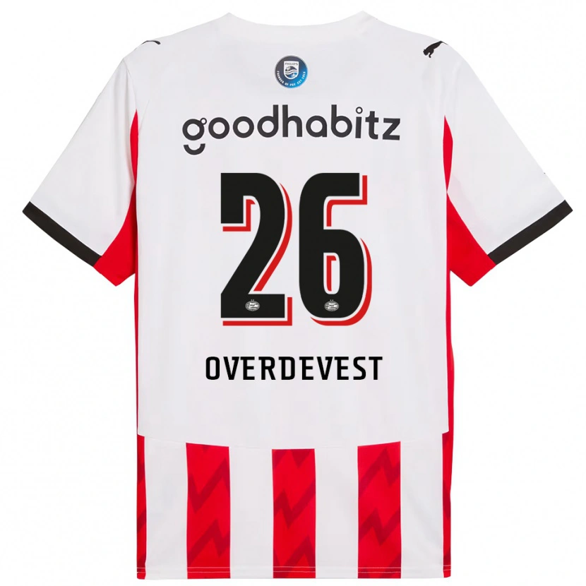 DanxenメンズMarco Overdevest#26レッド ホワイトホームシャツ2025/26ジャージーユニフォーム
