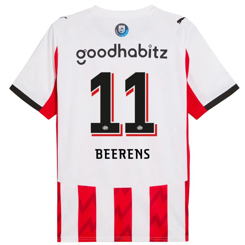 DanxenメンズJairo Beerens#11レッド ホワイトホームシャツ2025/26ジャージーユニフォーム