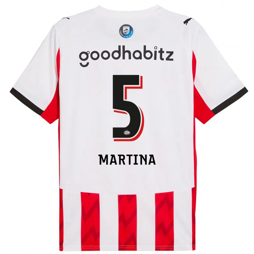 DanxenメンズJorvimar Martina#5レッド ホワイトホームシャツ2025/26ジャージーユニフォーム