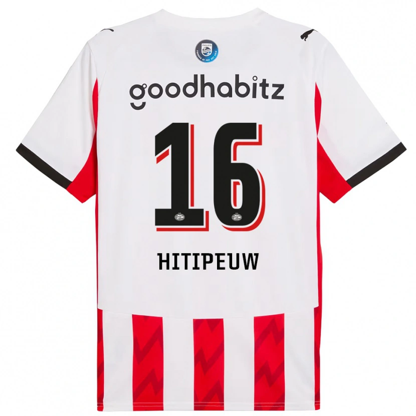 DanxenメンズThaliro Hitipeuw#16レッド ホワイトホームシャツ2025/26ジャージーユニフォーム