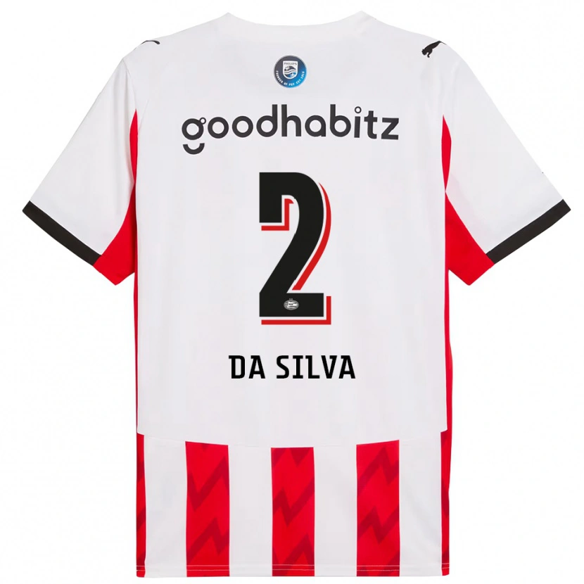 DanxenメンズAston Da Silva#2レッド ホワイトホームシャツ2025/26ジャージーユニフォーム