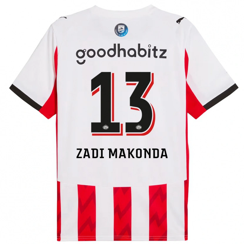 DanxenメンズDavid Zadi Makonda#13レッド ホワイトホームシャツ2025/26ジャージーユニフォーム
