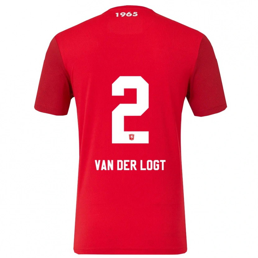 DanxenメンズJim Van Der Logt#2レッド ホワイトホームシャツ2025/26ジャージーユニフォーム