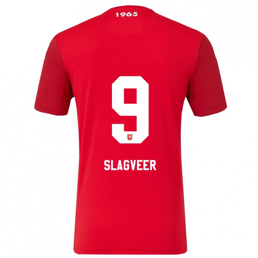 DanxenメンズDerrick Slagveer#9レッド ホワイトホームシャツ2025/26ジャージーユニフォーム