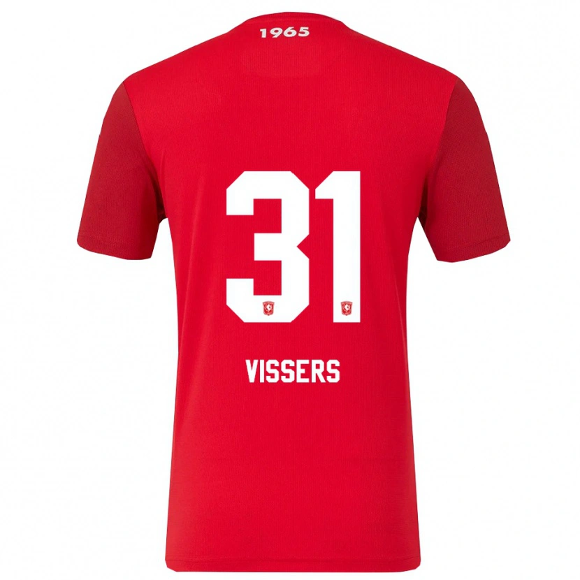 DanxenメンズKiki Vissers#31レッド ホワイトホームシャツ2025/26ジャージーユニフォーム