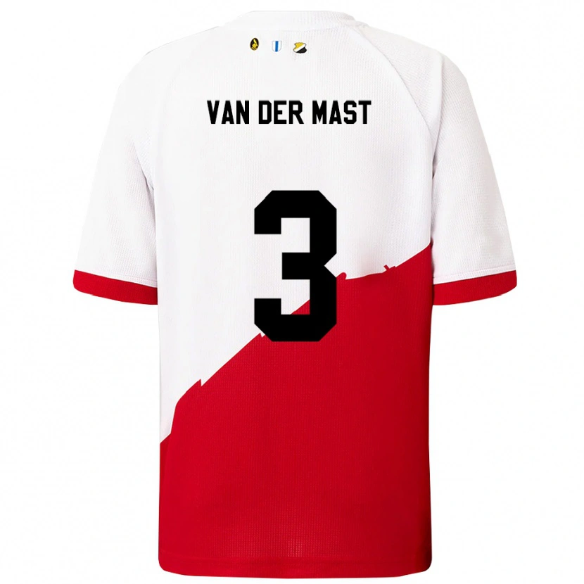 DanxenメンズHylke Van Der Mast#3ホワイト レッドホームシャツ2025/26ジャージーユニフォーム