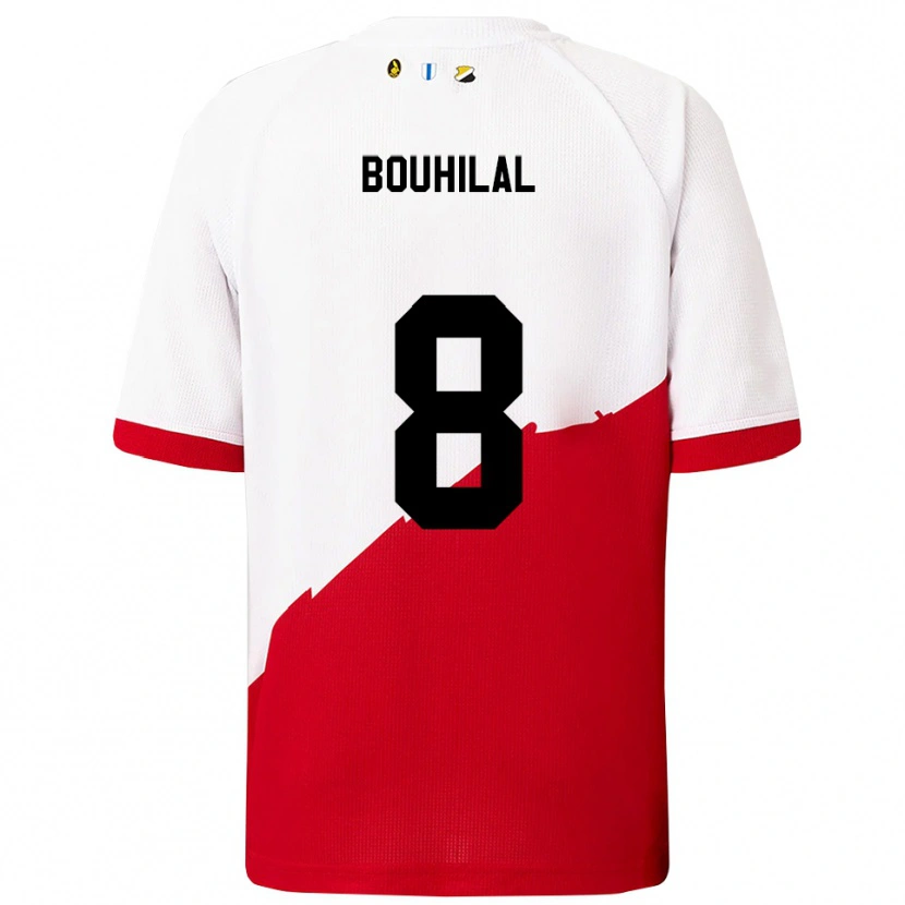 DanxenメンズMohammed Bouhilal#8ホワイト レッドホームシャツ2025/26ジャージーユニフォーム