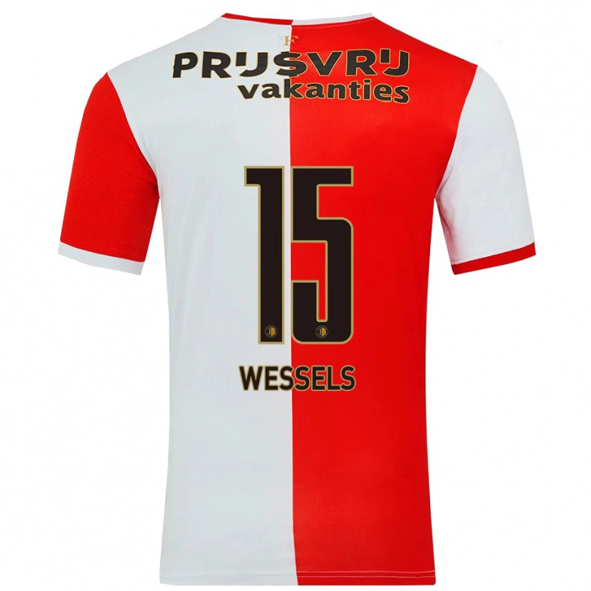DanxenメンズTijme Wessels#15レッド ホワイトホームシャツ2025/26ジャージーユニフォーム