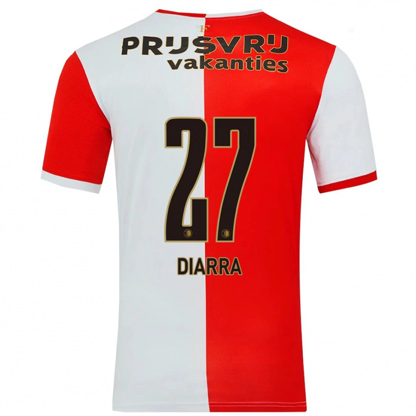 DanxenメンズGaoussou Diarra#27レッド ホワイトホームシャツ2025/26ジャージーユニフォーム