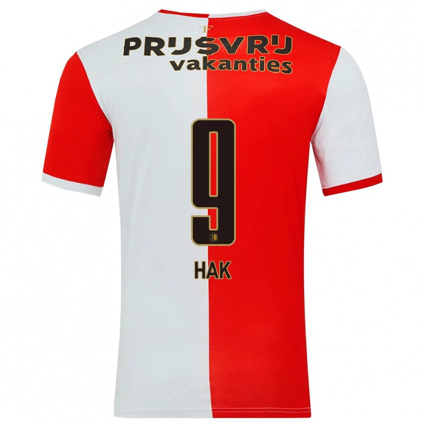DanxenメンズXavi Hak#9レッド ホワイトホームシャツ2025/26ジャージーユニフォーム