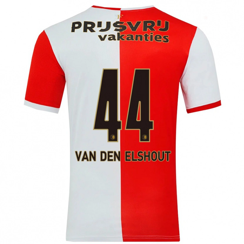 DanxenメンズTobias Van Den Elshout#44レッド ホワイトホームシャツ2025/26ジャージーユニフォーム