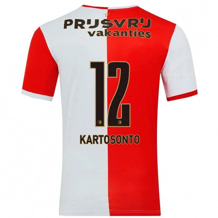 DanxenメンズSirano Kartosonto#12レッド ホワイトホームシャツ2025/26ジャージーユニフォーム
