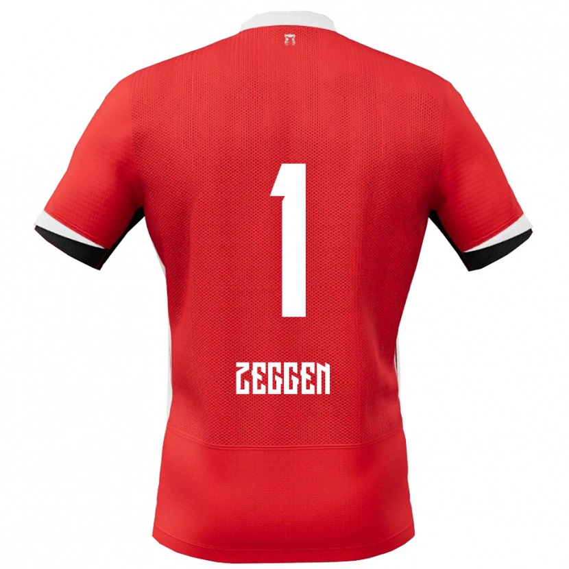 DanxenメンズKiyani Zeggen#1レッド ホワイトホームシャツ2025/26ジャージーユニフォーム
