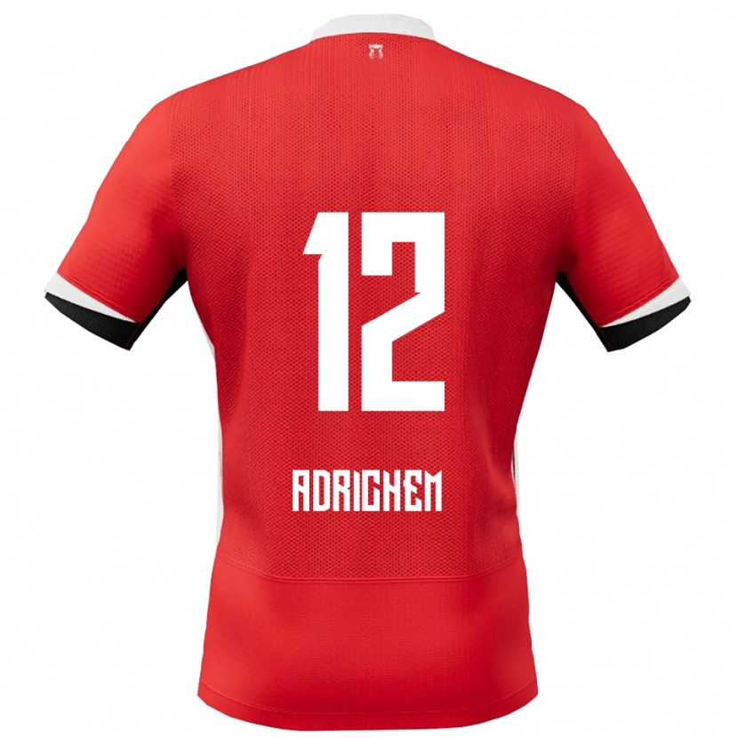 DanxenメンズMees Adrichem#12レッド ホワイトホームシャツ2025/26ジャージーユニフォーム