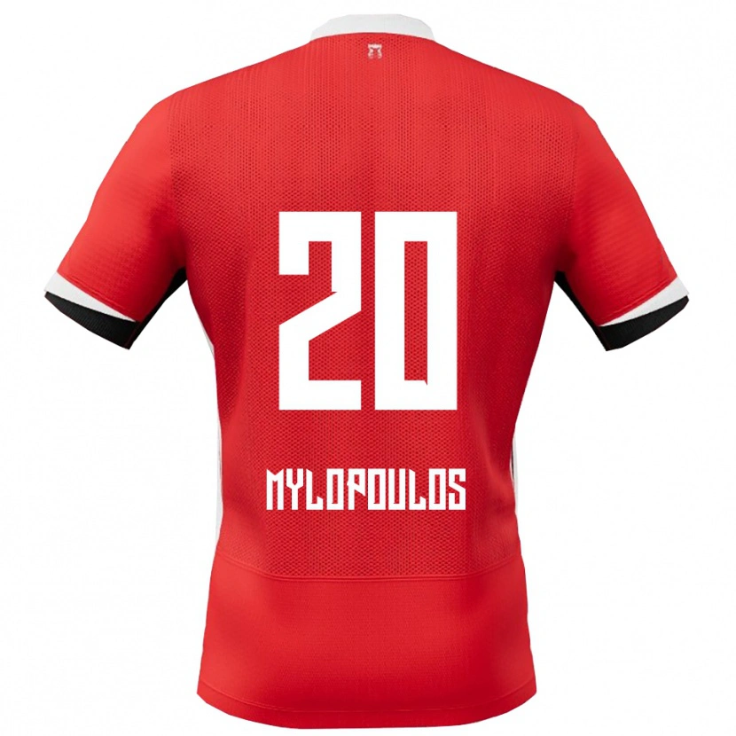 DanxenメンズMarios Mylopoulos#20レッド ホワイトホームシャツ2025/26ジャージーユニフォーム