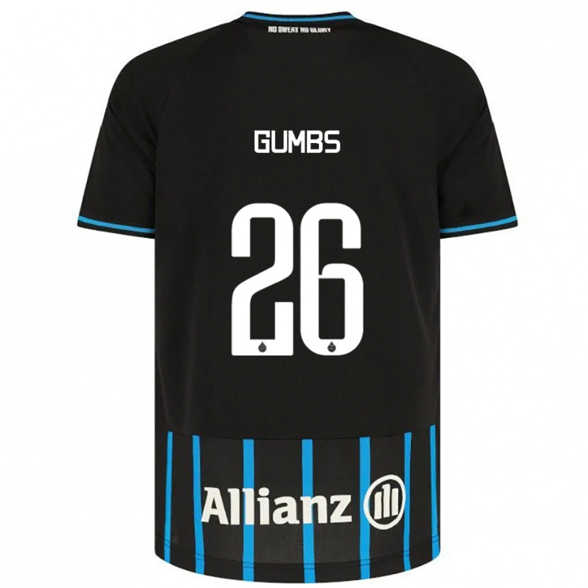 DanxenメンズAisse Gumbs#26ブラック ブルーホームシャツ2025/26ジャージーユニフォーム