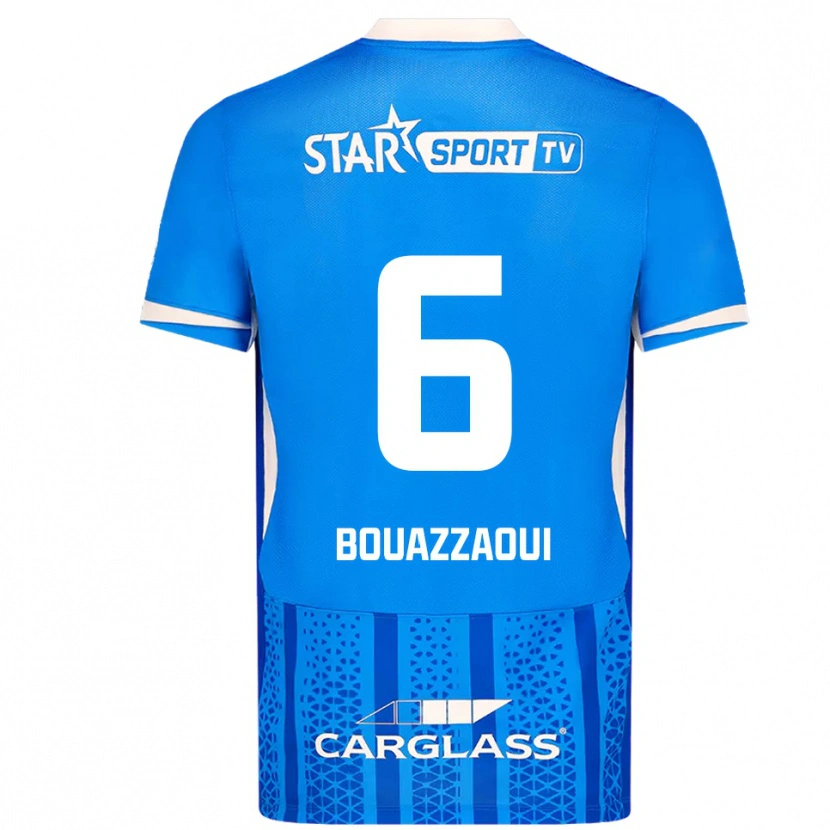 DanxenメンズIlyas Bouazzaoui#6ブルー ホワイトホームシャツ2025/26ジャージーユニフォーム