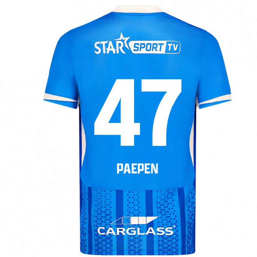 DanxenメンズSam Paepen#47ブルー ホワイトホームシャツ2025/26ジャージーユニフォーム