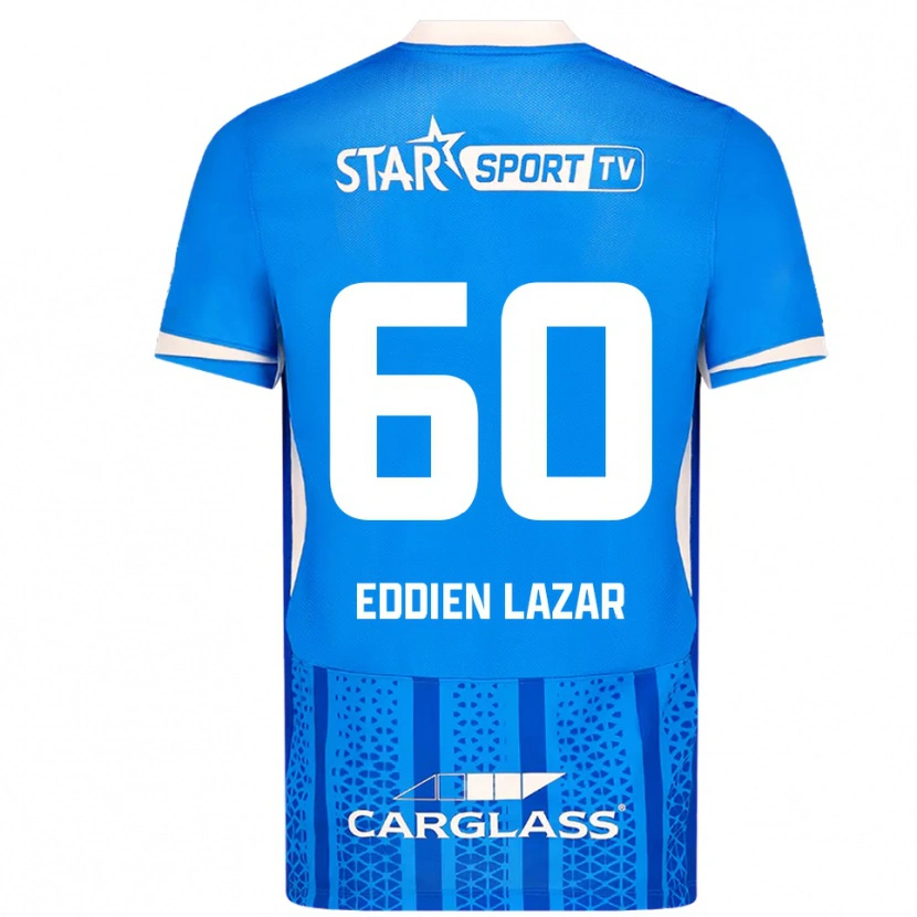 DanxenメンズSaif Eddien Lazar#60ブルー ホワイトホームシャツ2025/26ジャージーユニフォーム