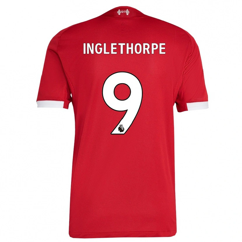 DanxenメンズFinn Inglethorpe#9レッド ホワイトホームシャツ2025/26ジャージーユニフォーム